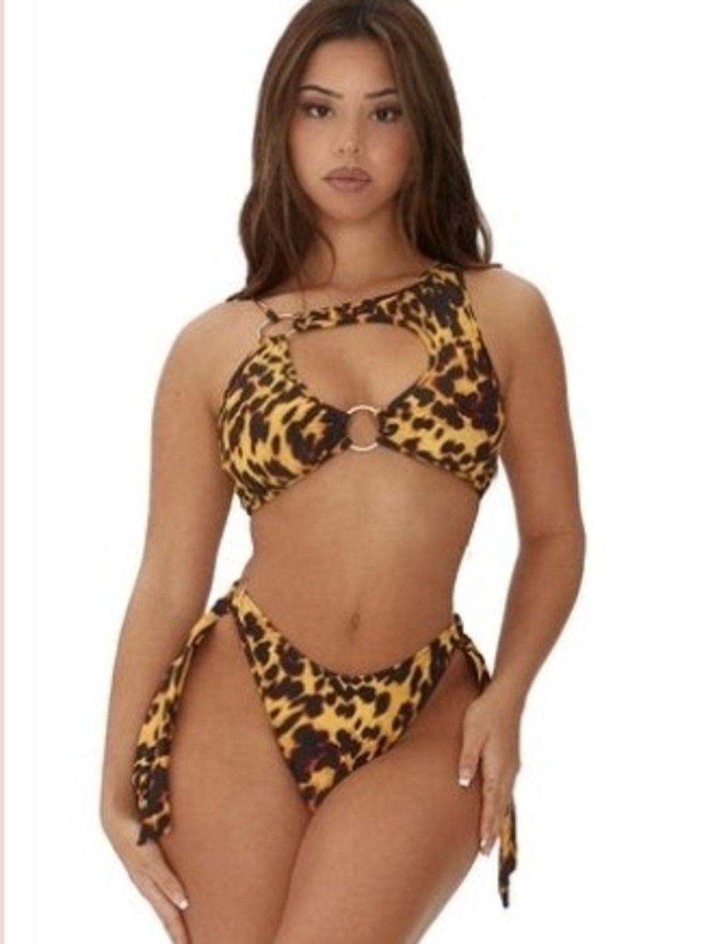Leopard Print Cutout Ring Bikini
